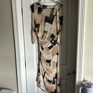 Nude and brown dress